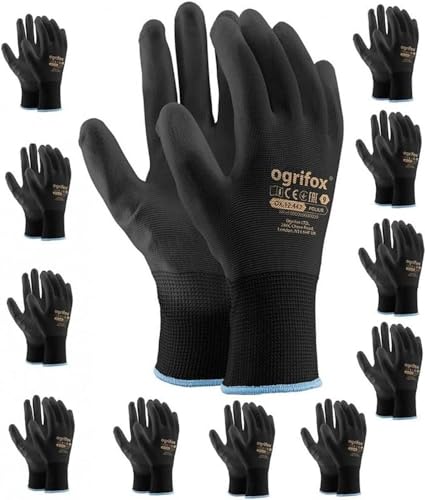 Ogrifox Unisex BB Handschuhe SchwarzFür Alle AltersstufenIm Garten und Am BauplatzGroße Komfort und SicherheitLgingsize 