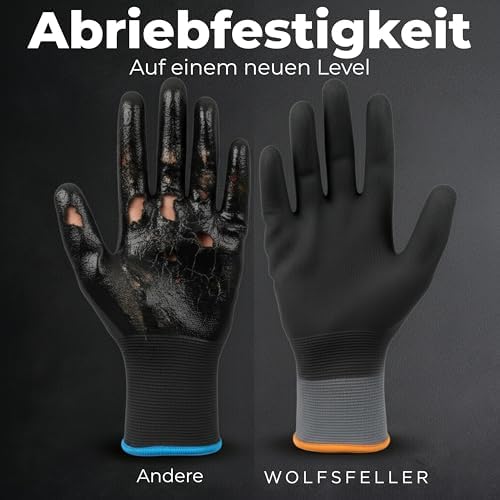 Premium Arbeitshandschuhe Herren Gr 10 | Robuste & komfortable Arbeitshandschuhe für Damen | Montage-Handschuhe mit lang